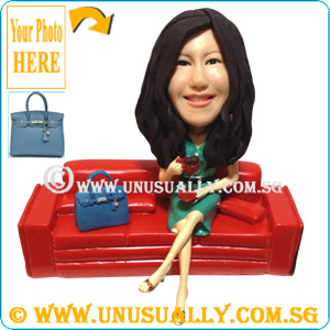 Custom 3D Lady W Tea & HandBag Figurine (Limited)